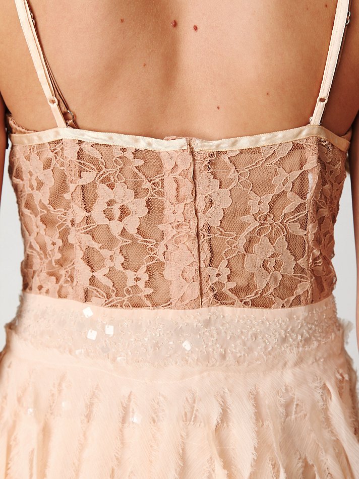Free People Feather Slip in Peach (Pink) - Lyst