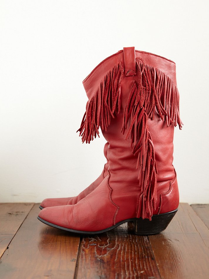 Lyst - Free People Vintage Fringe Cowboy Boots in Red