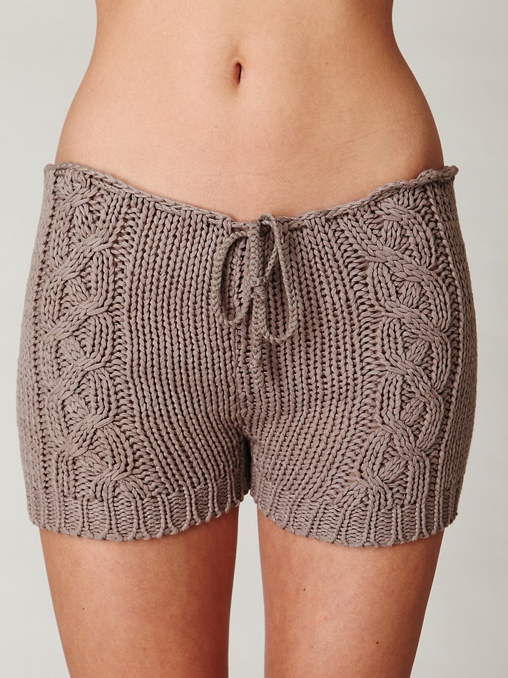 Free People Cable Knit Shorts in Walnut (Brown) Lyst