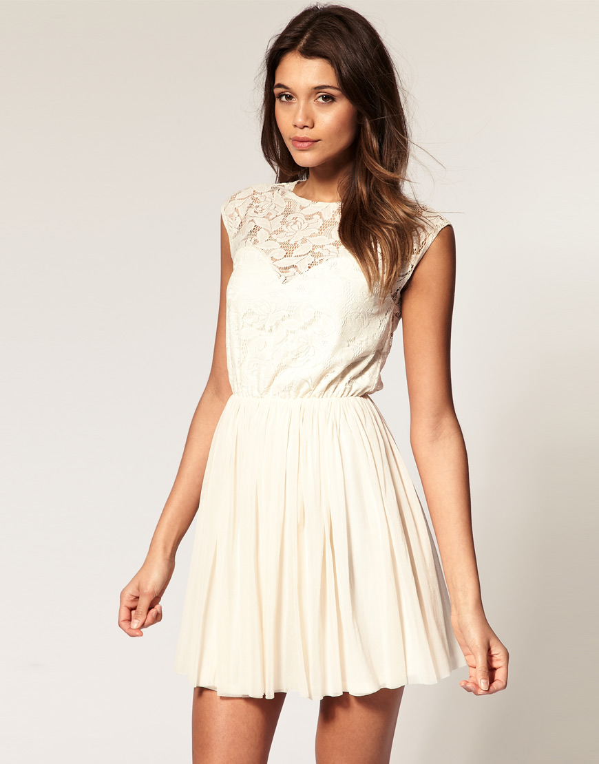 asos cream lace dress