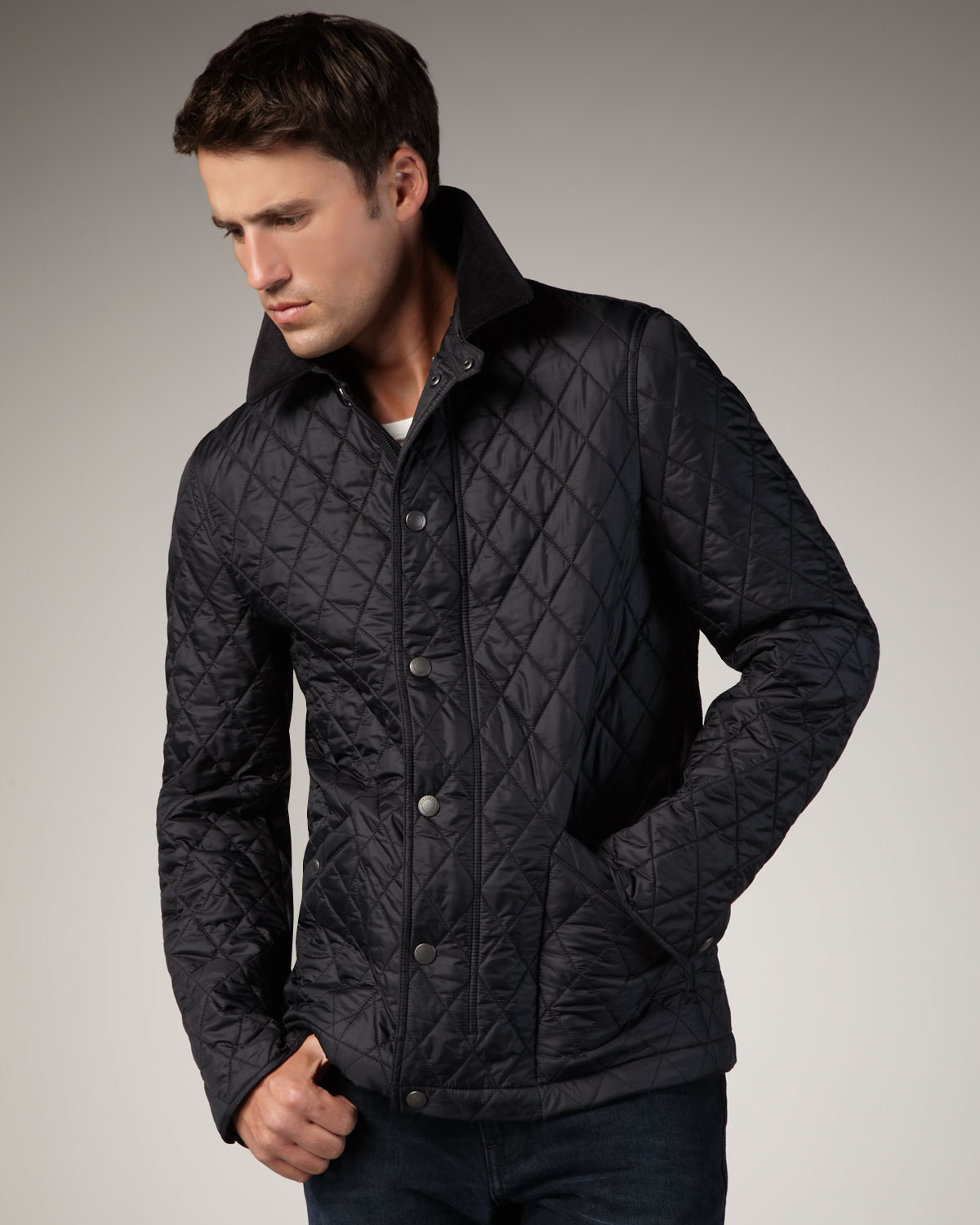 men's burberry brit quilted jacket