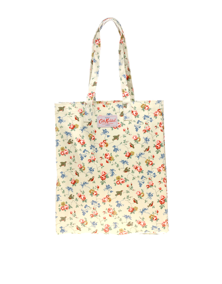 Cath Kidston Oil Cloth Book Bag in Floral (stone) | Lyst