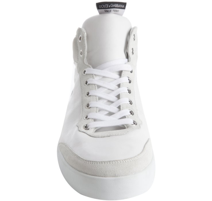 Lyst - Dolce & Gabbana White Leather High-top Sneakers in White for Men
