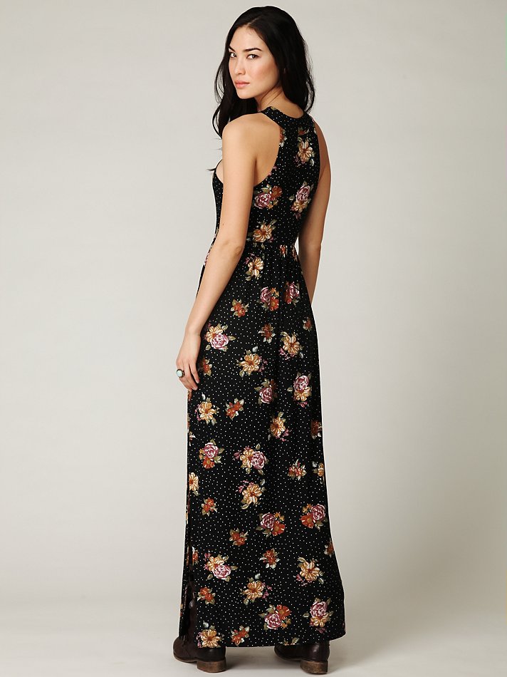 floral halter maxi dress