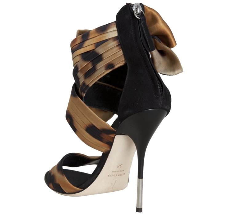 leopard print heeled sandals