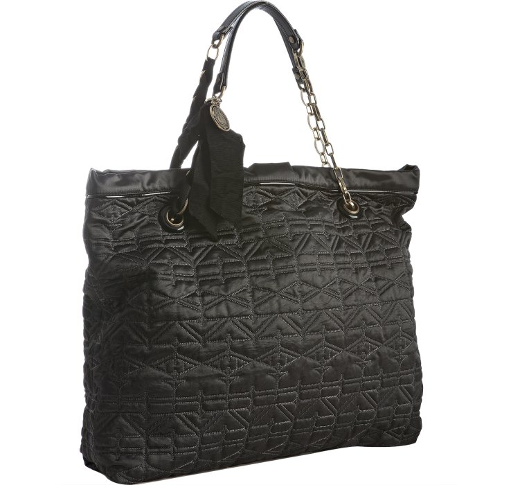 Lyst - Lanvin Anthracite Quilted Satin Chain Strap Bow Detail Shoulder ...