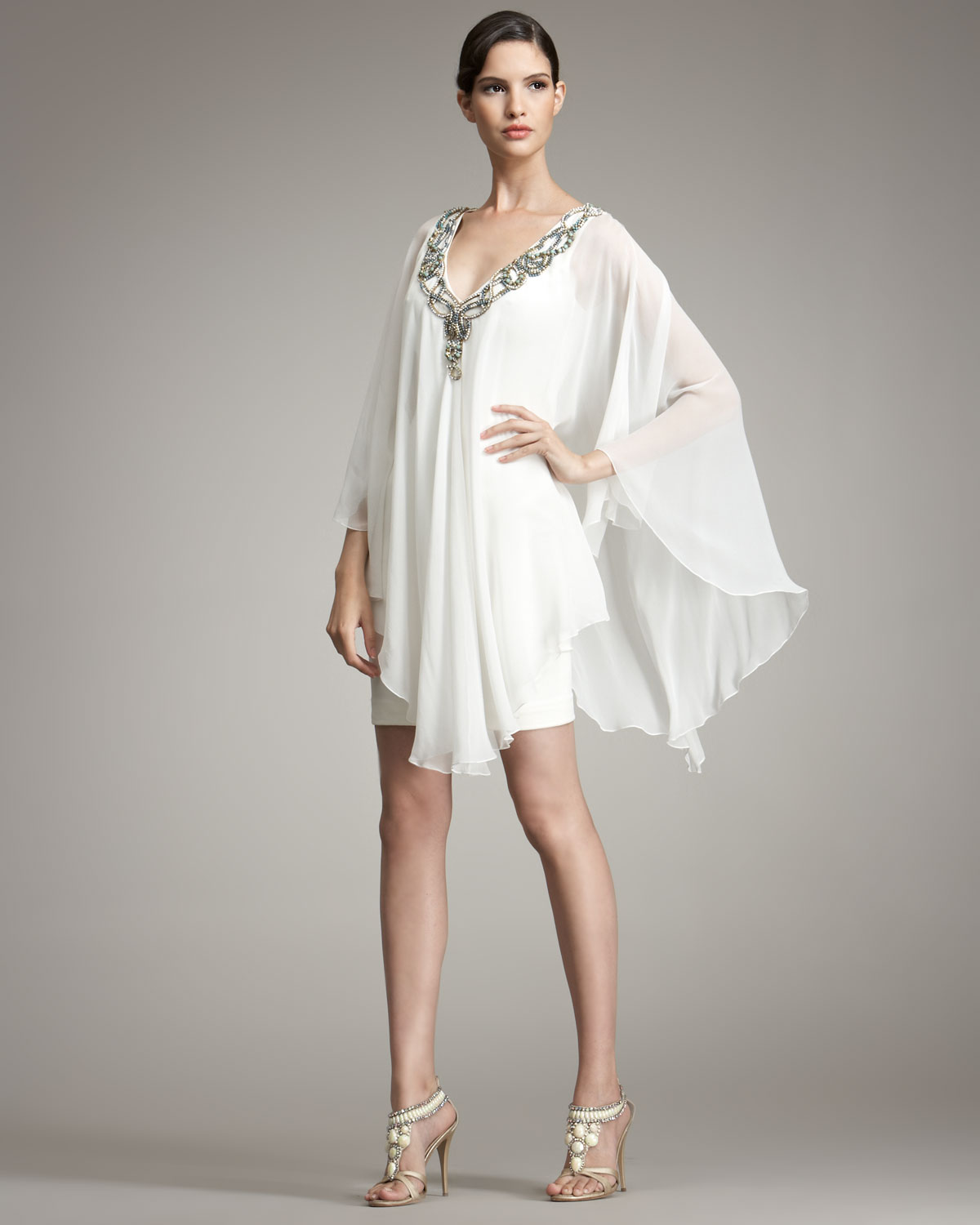 white caftan dress