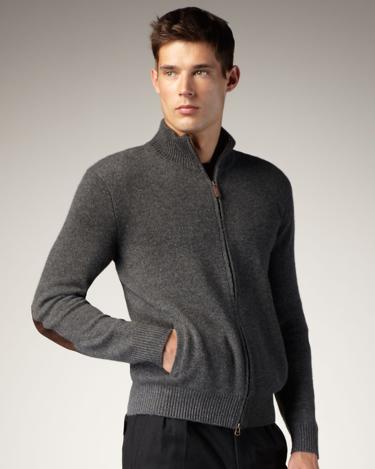 Lyst - Polo Ralph Lauren Cashmere Zip Cardigan in Gray for Men