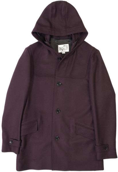 Reiss Hooded Wool Coat in Purple for Men (burgundy) | Lyst