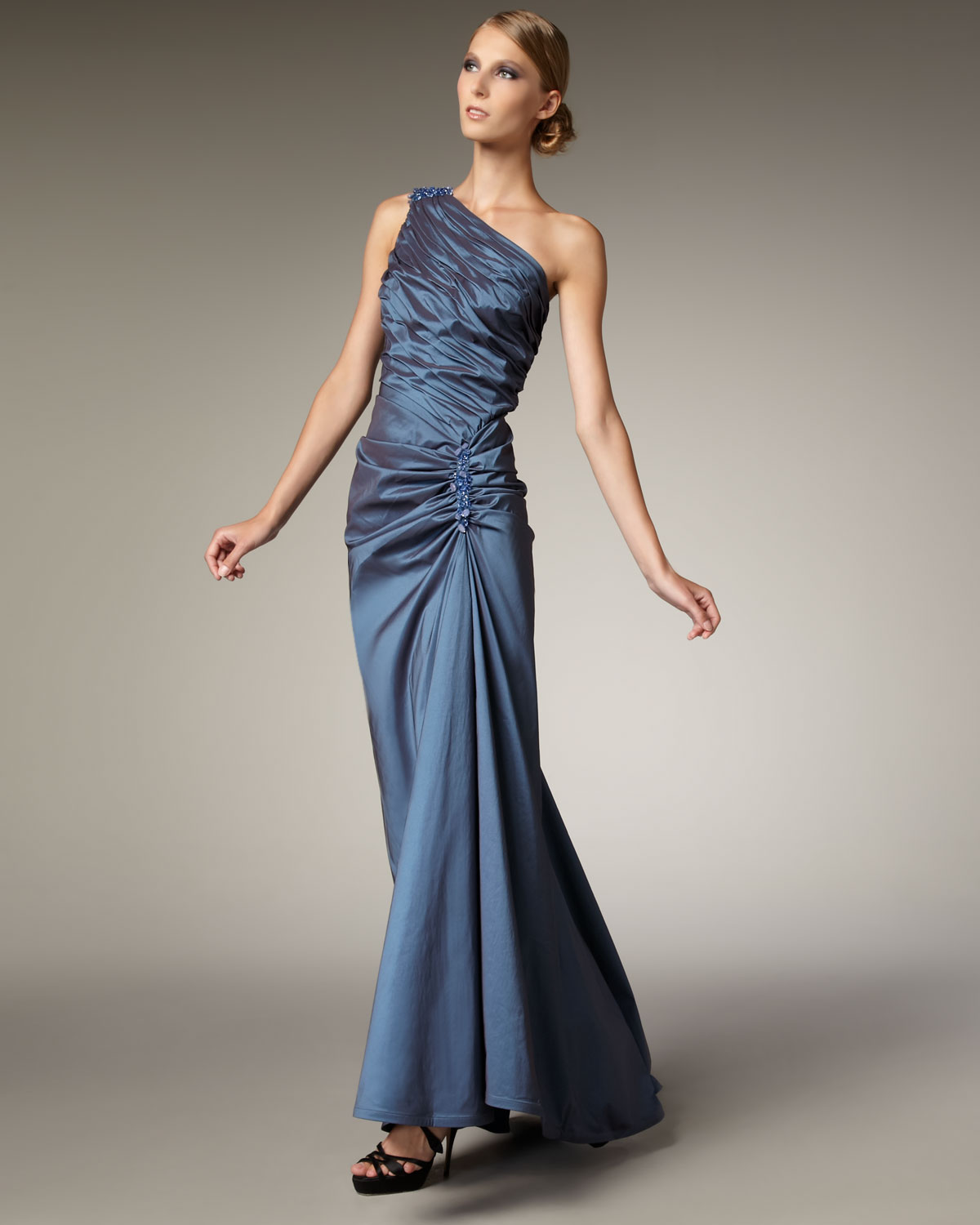 tadashi shoji one shoulder dress