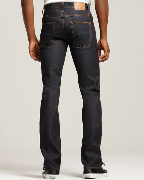 Ash Nudie Jeans Co Slim Jim Jeans in Dry 46 Dips Wash in Black for Men ...