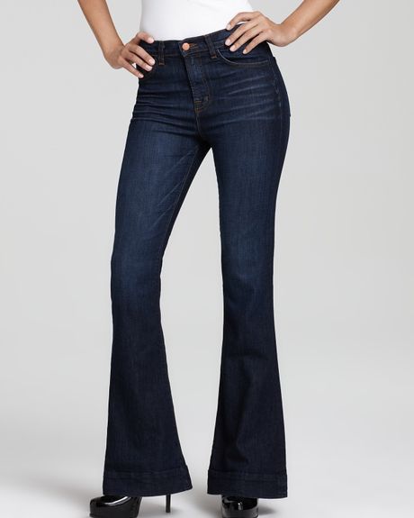 Ash J Brand Bianca High Rise Skinny Flare Jeans in Monaco Wash in Blue ...