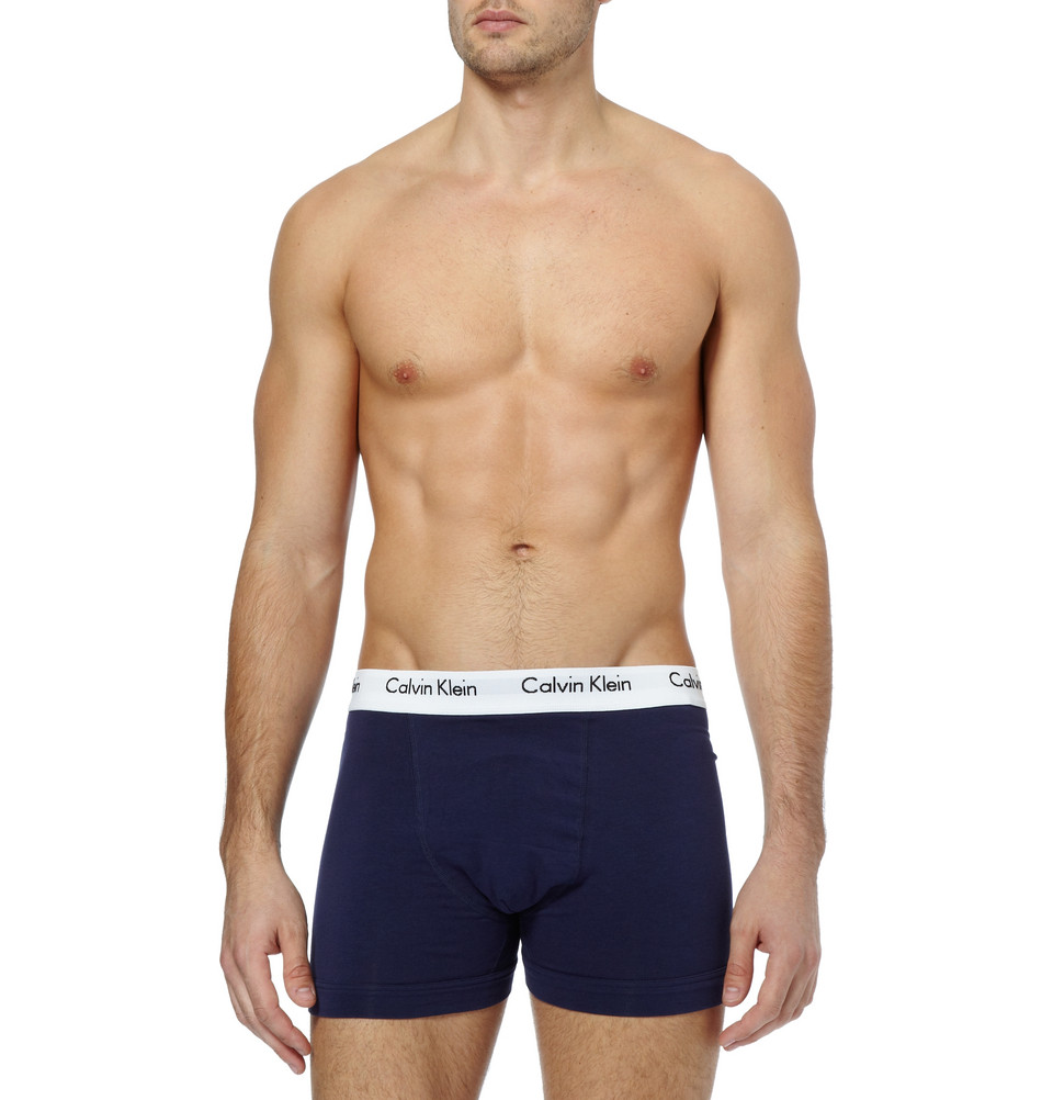 Calvin Klein Three pack Cotton blend Boxer Briefs in Red for Men