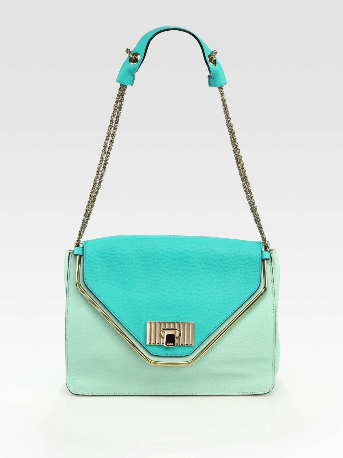 chloe purse replica - Chlo Sally Grained-Leather Shoulder Bag in Green (emerald) | Lyst