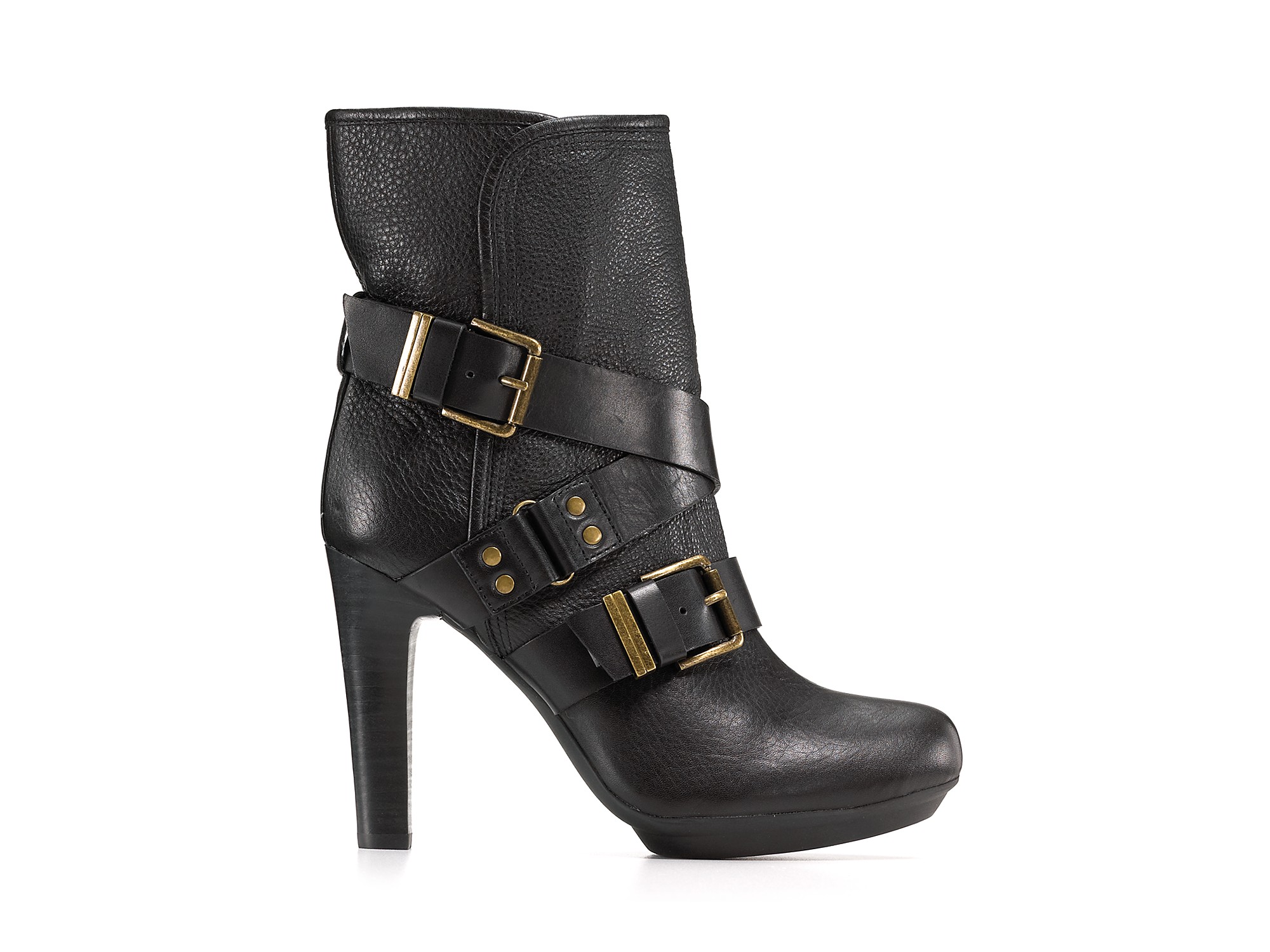 DKNY Sandra Leather Platform Boot in Black Lyst