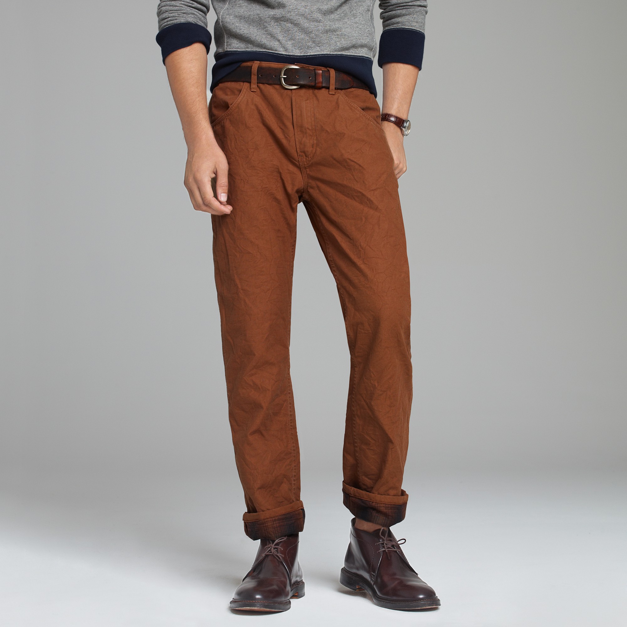 mens flannel lined jeans slim fit