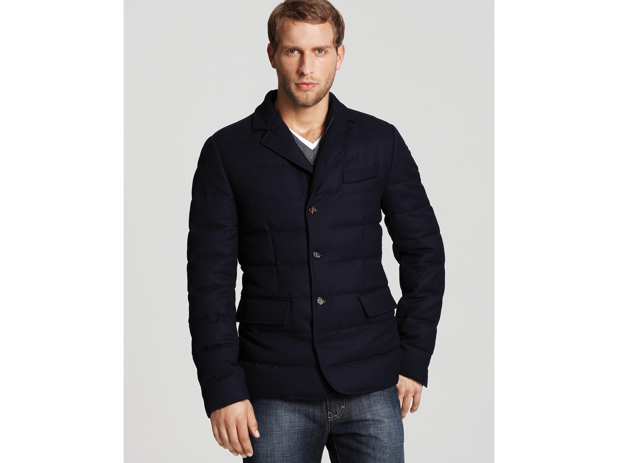 Moncler Rodin Wool Blazer in Navy (Blue) for Men - Lyst