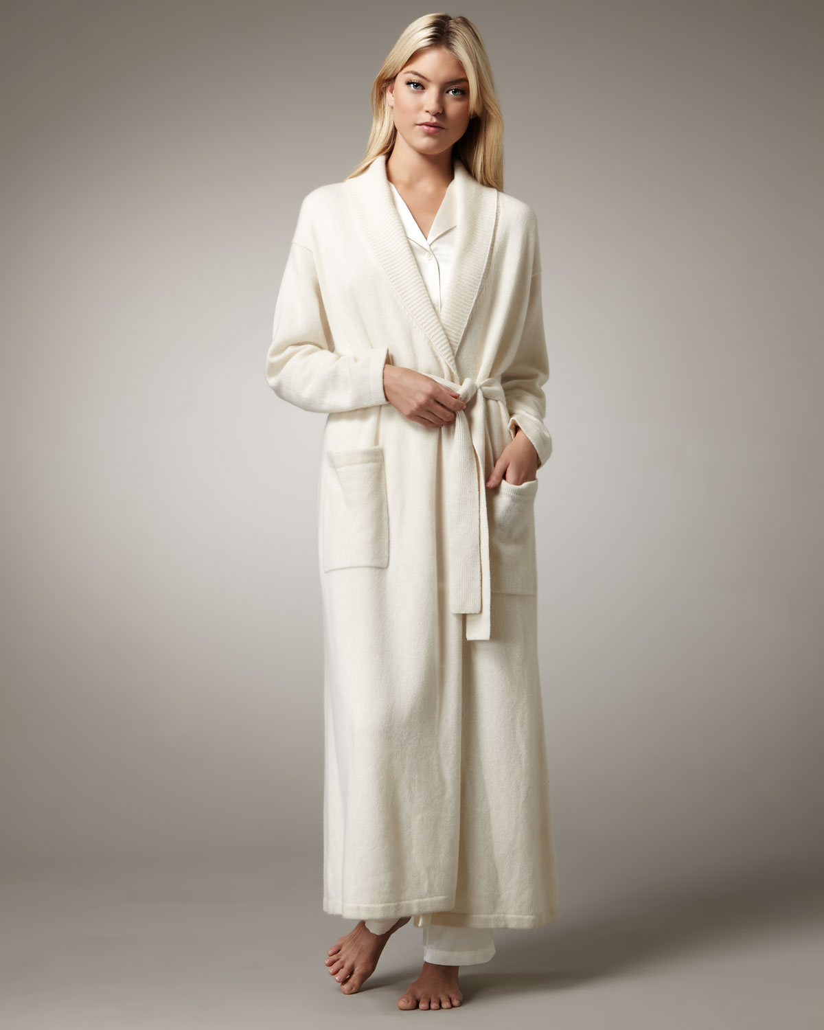 cashmere long robe