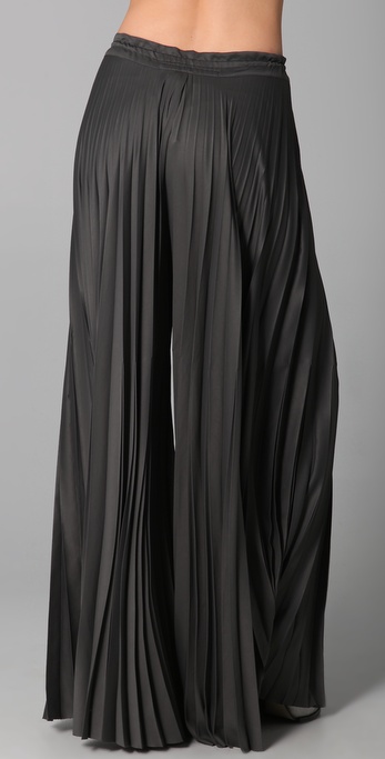 Enza Costa Pleated Palazzo Pants in Charcoal (Gray) - Lyst