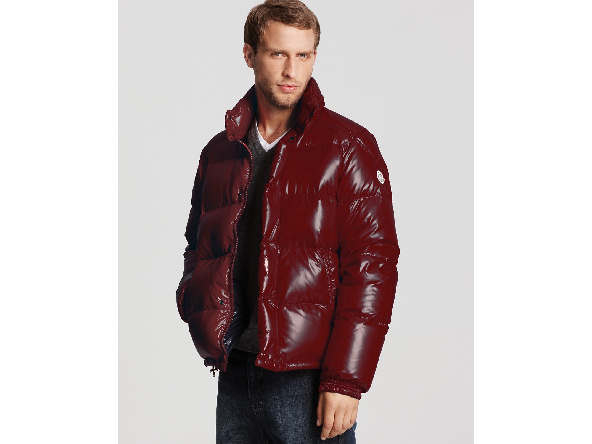 Moncler Ever Bomber Jacket in Plum (Red 