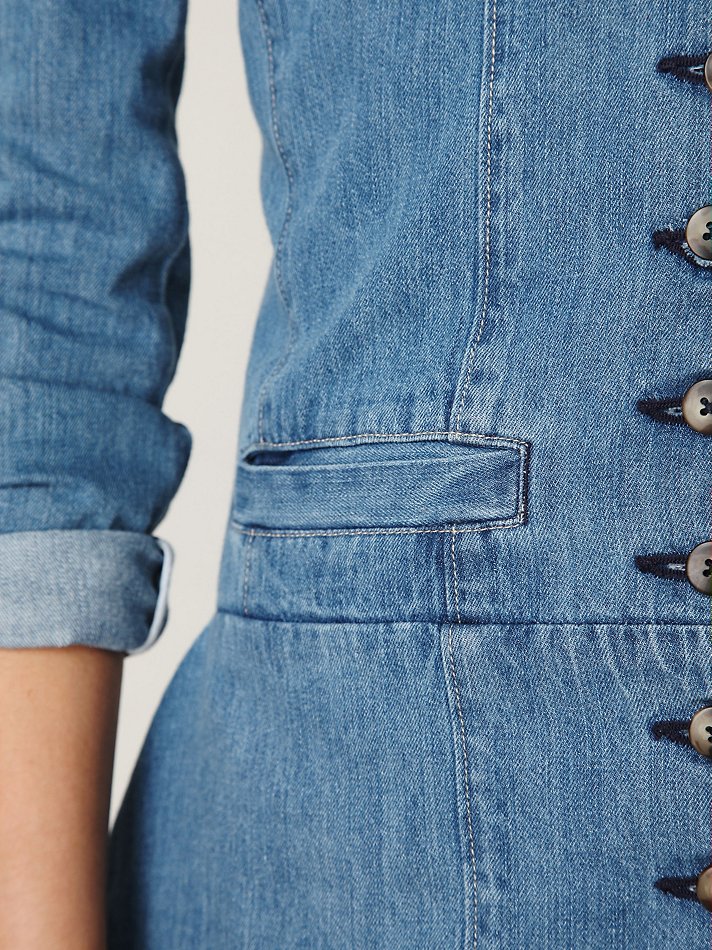 Lyst Free people Denim Duster in Blue