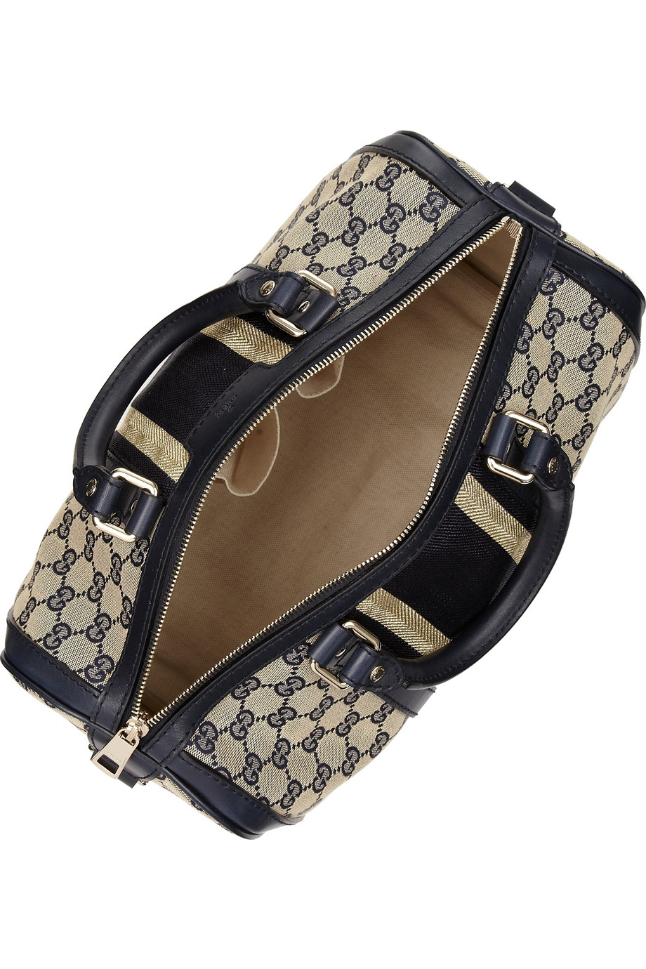 Gucci Leathertrimmed Canvas Bowling Bag in Black Lyst