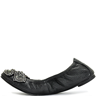 tory burch eddie ballet flat with crystal bow