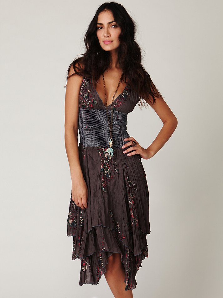 Free People Fp One Wisteria and Lattice Dress in Vintage Charcoal (Gray ...