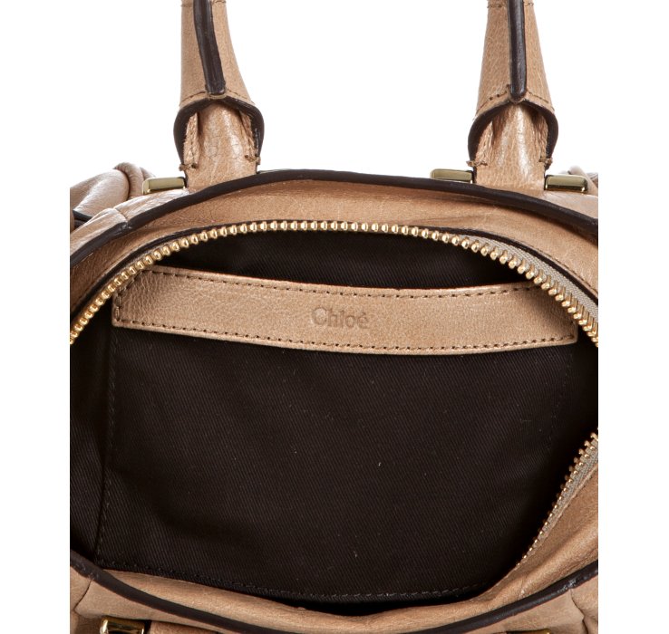 Chlo Light Grey Lambskin Ethel Convertible Small Tote in Beige ...  