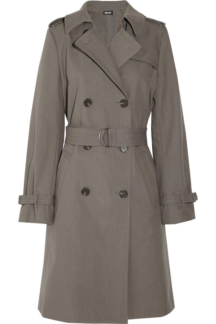 Dkny Cotton-twill Trench Coat in Gray | Lyst