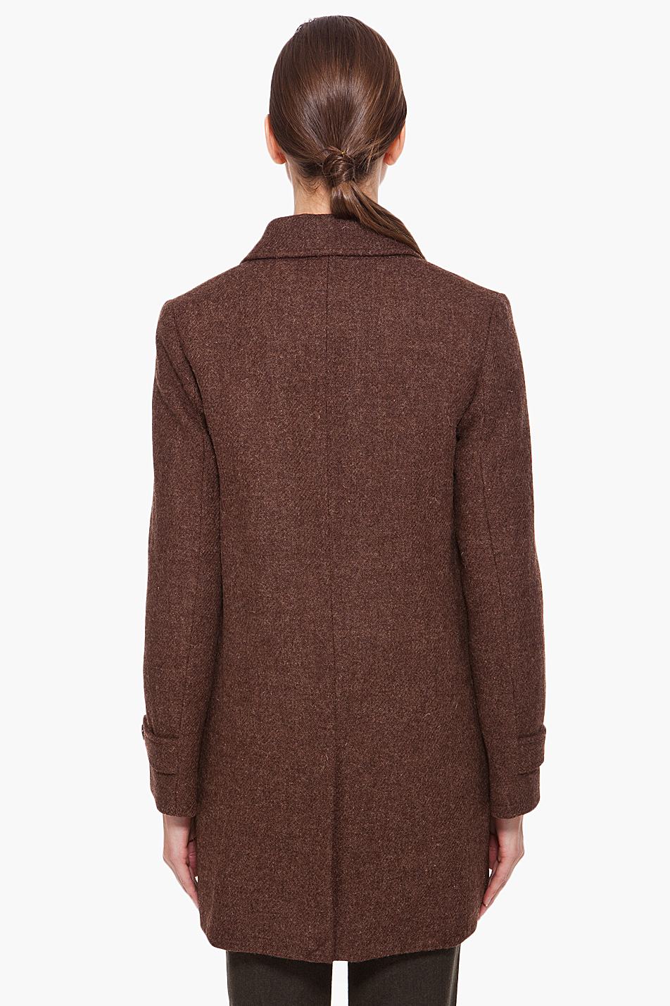A.p.c. Brown Wool Coat in Brown Lyst