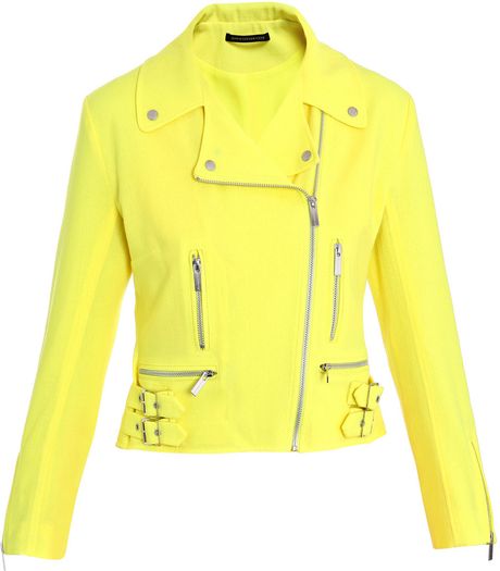 Christopher Kane Neon Biker Jacket in Yellow | Lyst