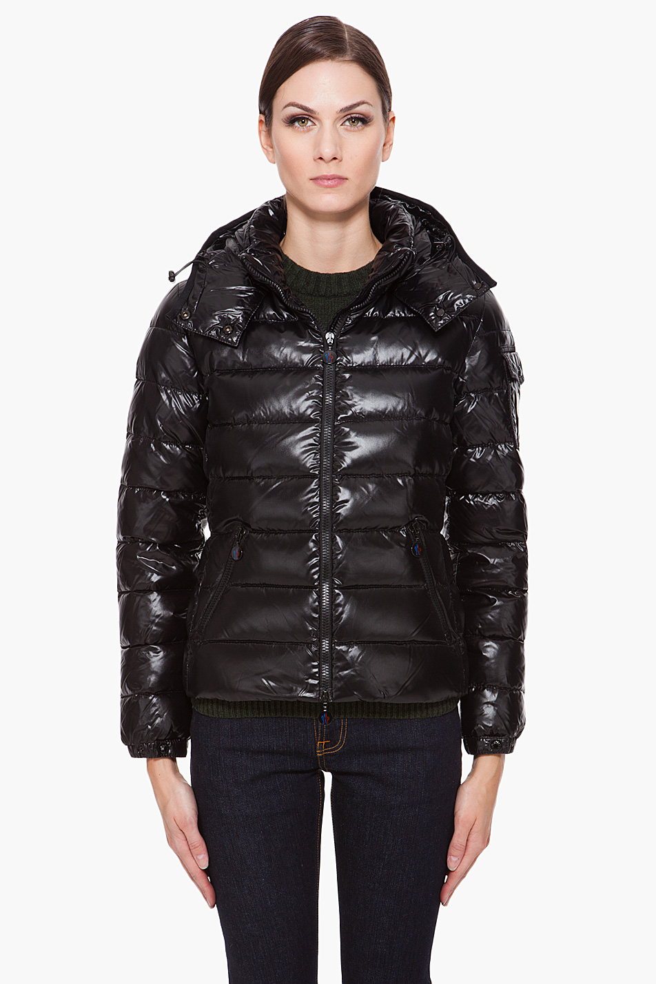 Moncler Hooded Bady Jacket in Black | Lyst