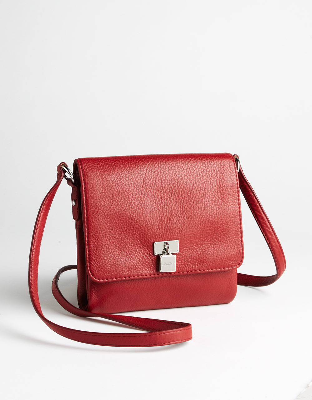 Calvin klein Leather Crossbody Handbag in Red Lyst