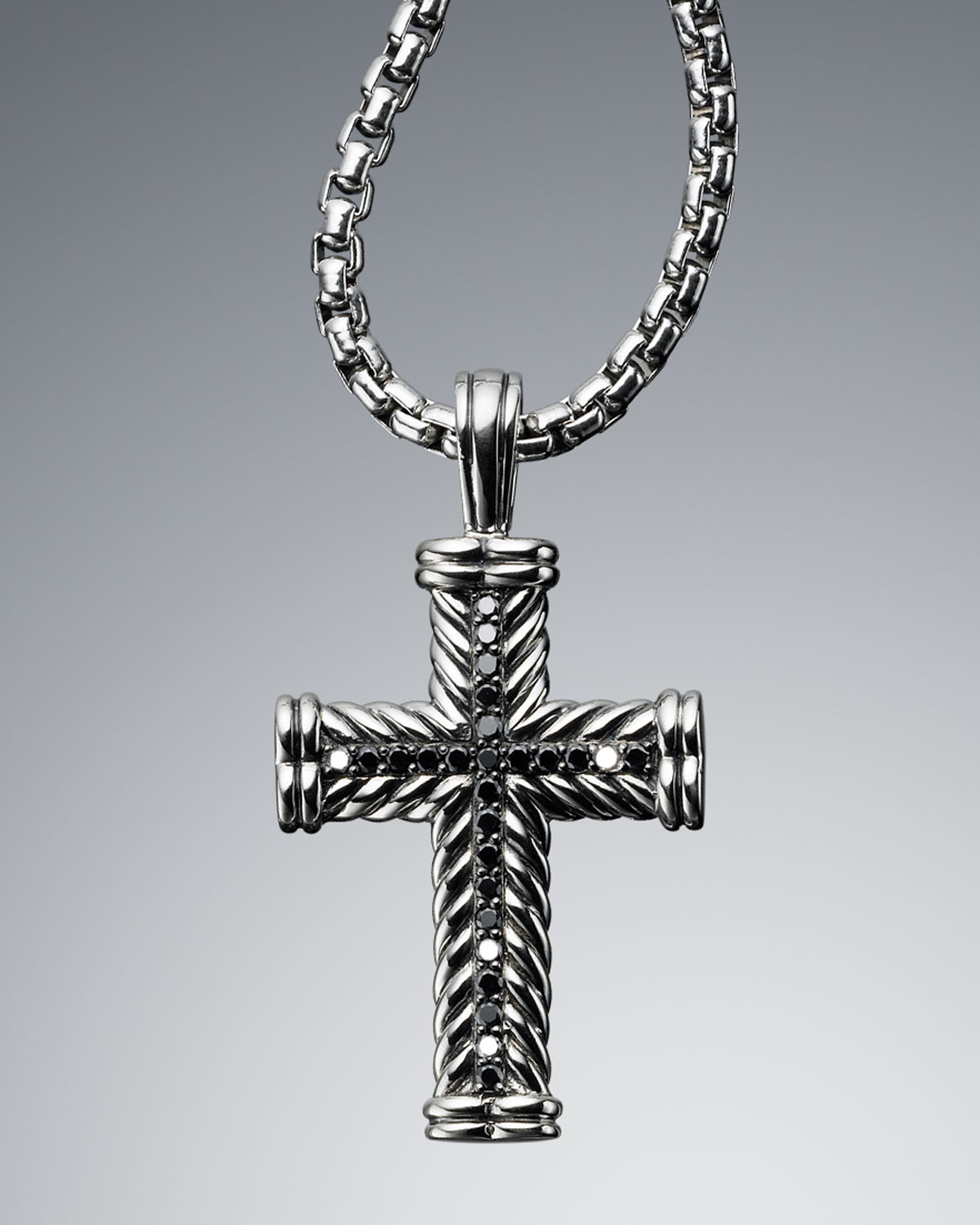 David Yurman Chevron Cross Necklace Black Diamond 22 Product 1 2340362 455196693 