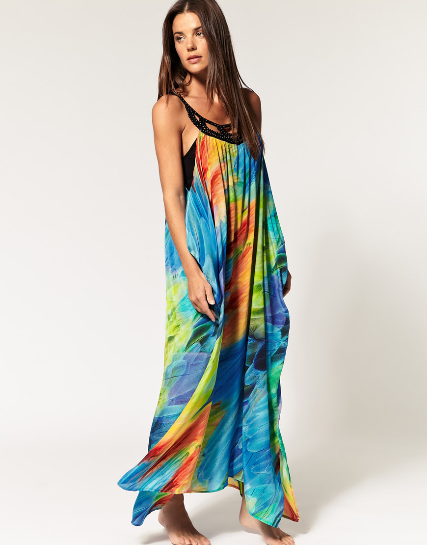 Seafolly Limited Edition Phoenix Print Silk Maxi Dress - Lyst