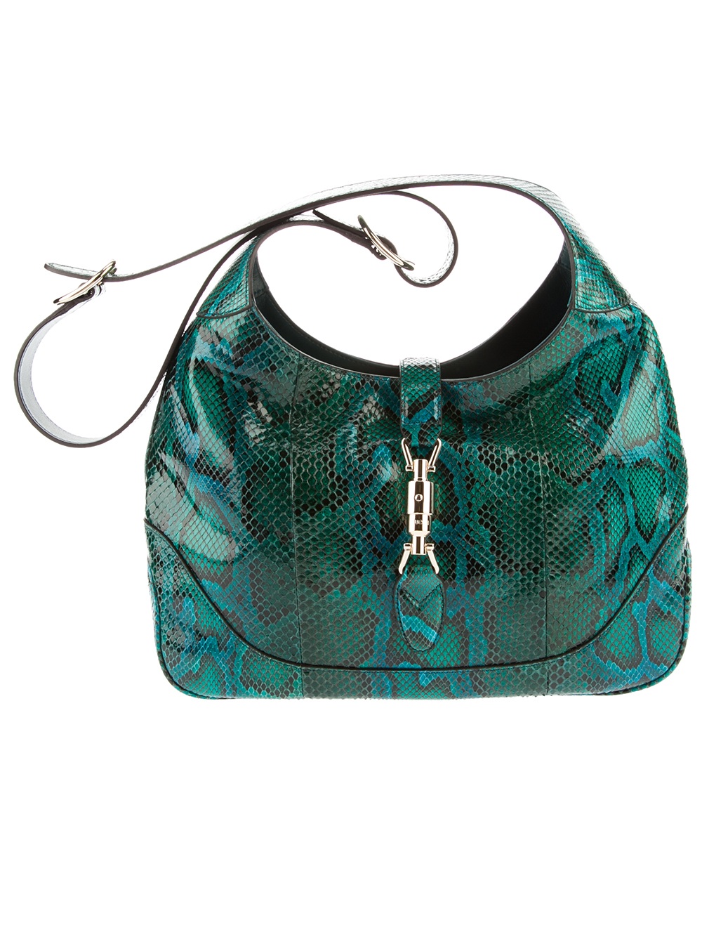 Gucci Jackie Python Skin Bag in Animal (green) | Lyst