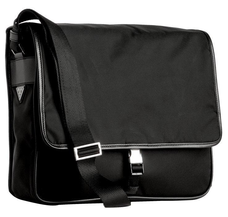 Lyst Prada Black Nylon Large Flap Messenger Bag in Black for Men