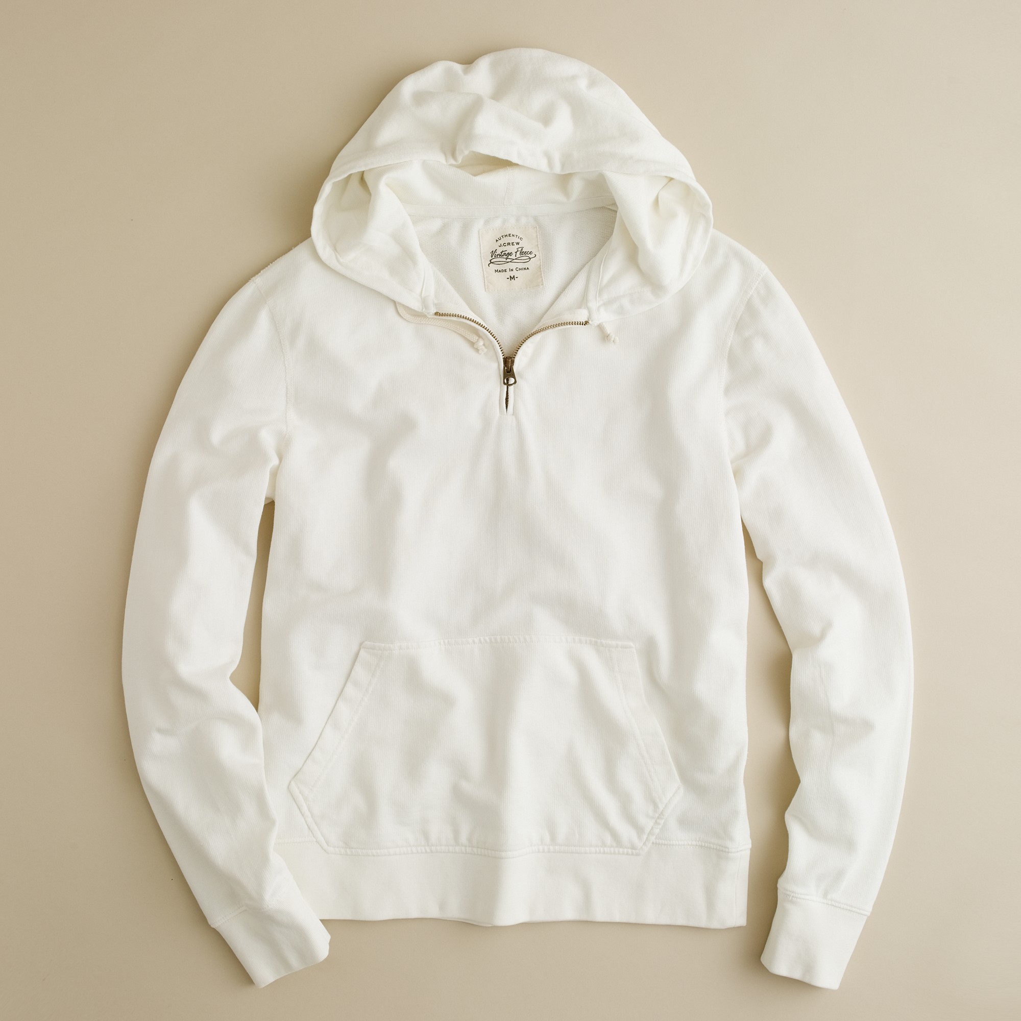 white half zip sweatshirt