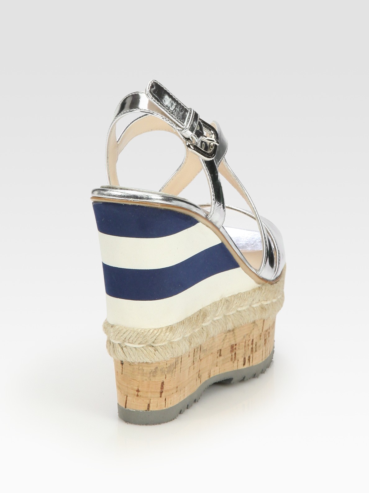 prada leather espadrille wedge sandals