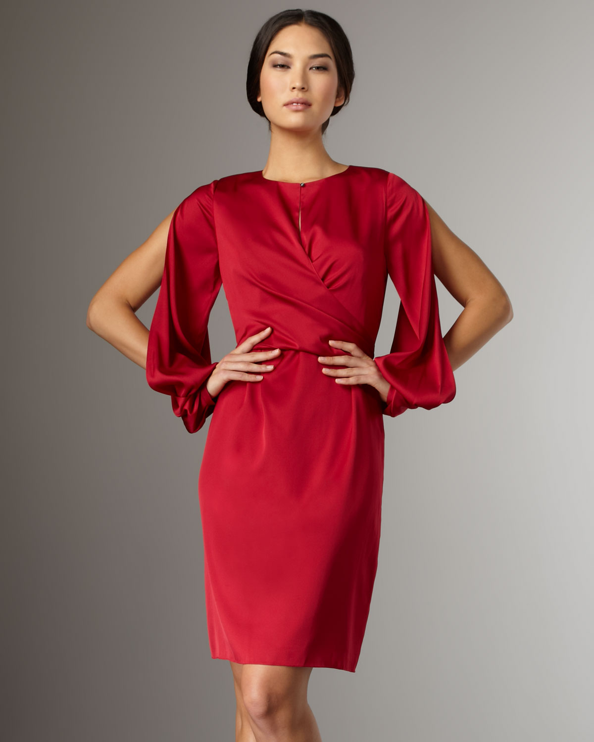 open sleeve gown