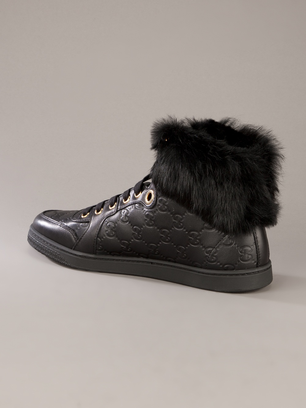 gucci fur trainers