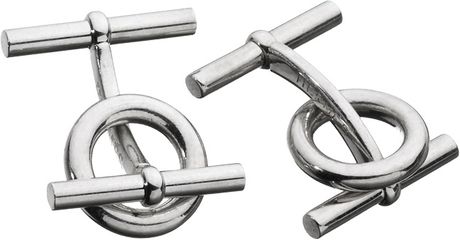 Hermès Mini Chaîne D'Ancre Silver Cufflinks in Silver for Men | Lyst