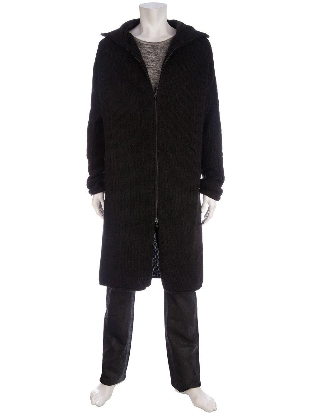 mens knee length cardigan