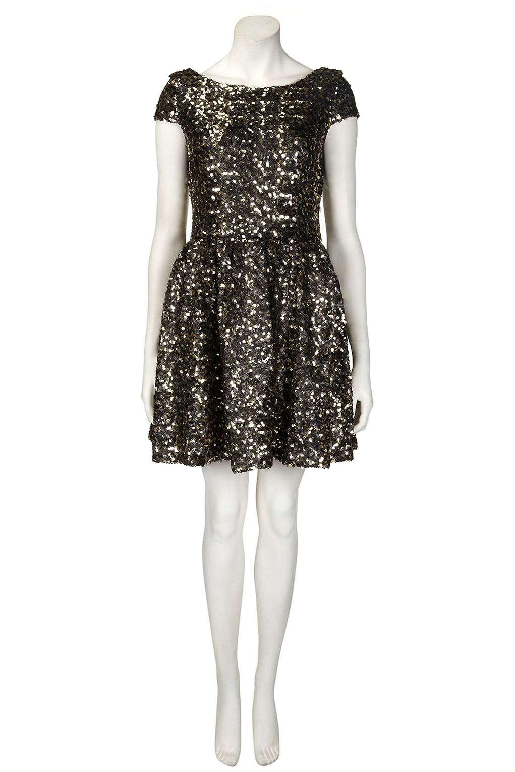 TOPSHOP Gold Cluster Sequin Prom Dress By Dress Up in Black - Lyst