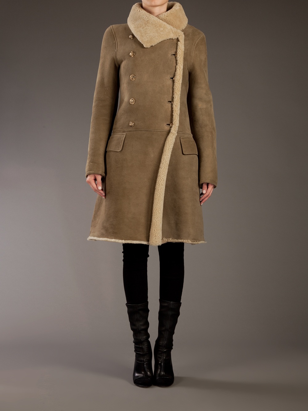 balmain shearling coat