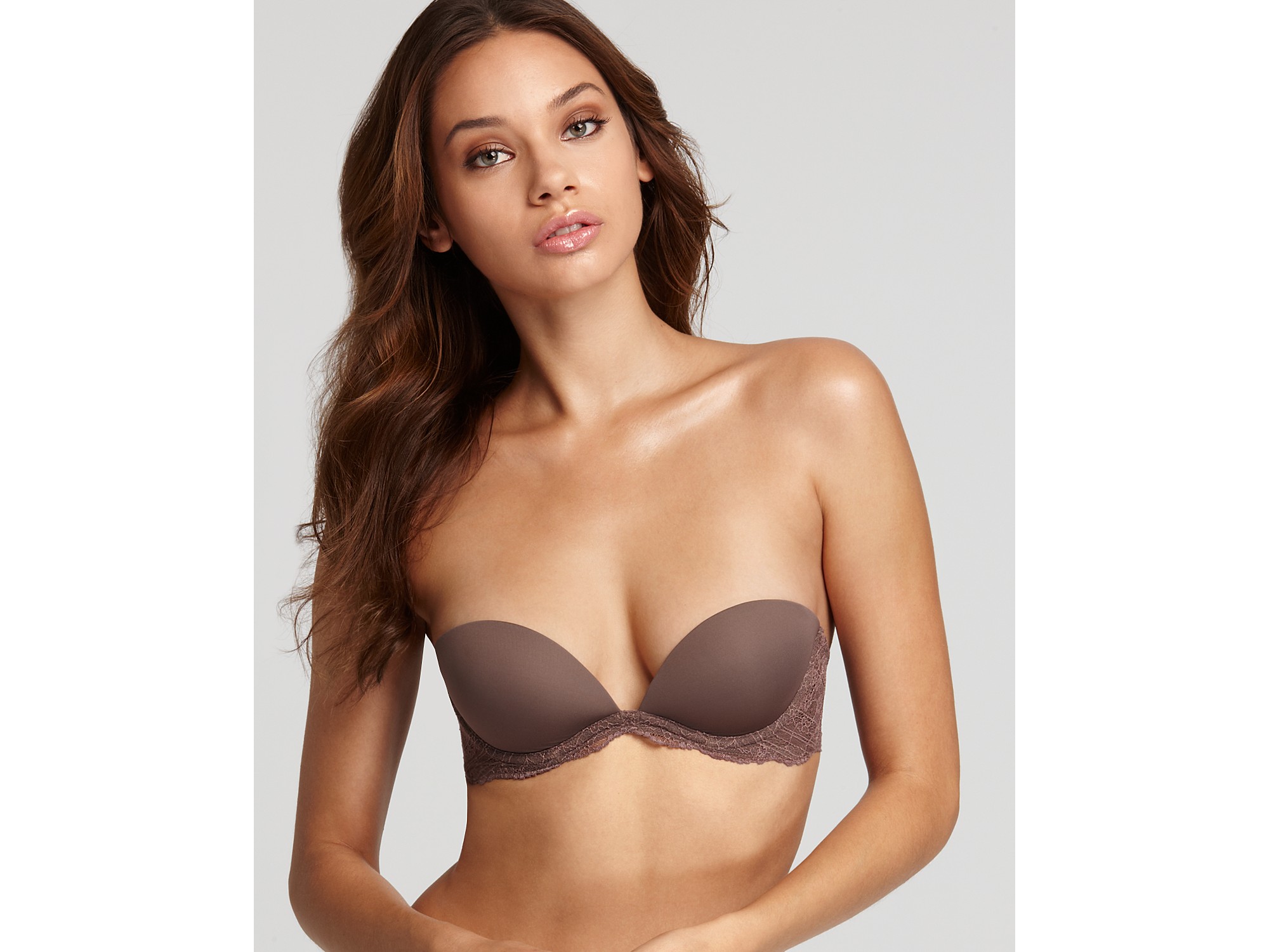 Calvin Klein Underwear Sexy Plunge Strapless Bra in Smoke (Gray) - Lyst