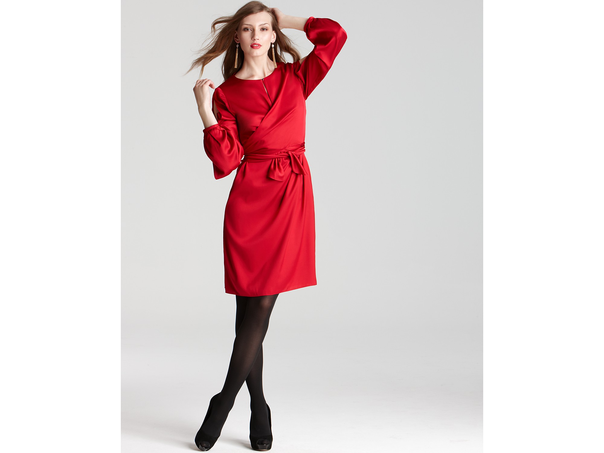 elie tahari red dress