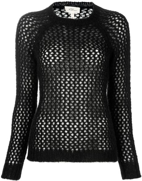 Etoile Isabel Marant Hole Knit Sweater in Black | Lyst