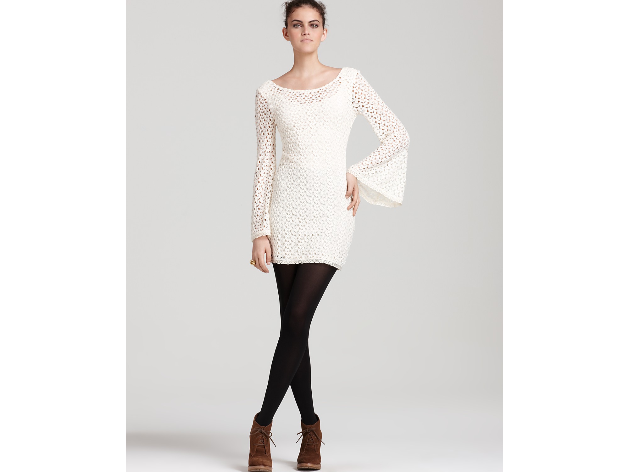 Free People Knit Raschel Gypsy Lace Body Con Dress In White Lyst Free People Knit Raschel Gypsy Lace Body Con Dress In White Lyst
